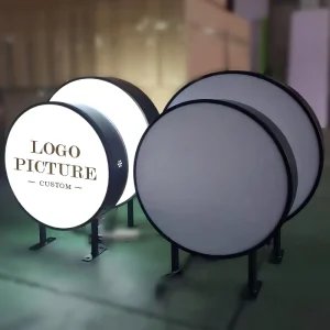 Custom Sizes Available Round LED Light Boxes Sign for Restaurant, Movie Theater, and Milk Tea Shop Posters