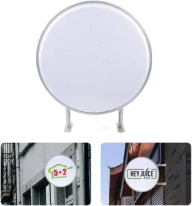 Custom Slim Double-Sided LED Advertising Light Box, Indoor or Outdoor Round Plastic Design