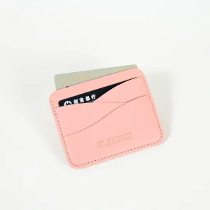 Custom Slim Wave PU Leather Card Holder for Office Use