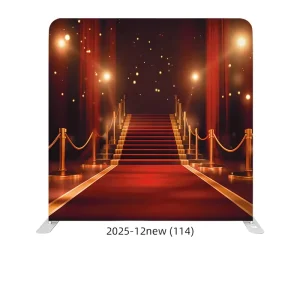 Custom Stage Printed Stretch Fabric Backdrop Curtain with 8ft Portable Aluminum Frame