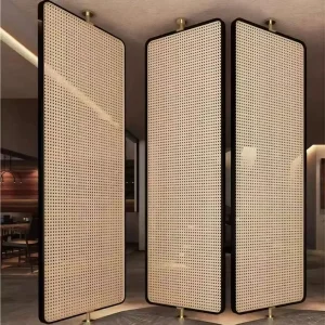 Custom Stainless Steel Screen Room Divider Chinese-Style Glass Partition Wall for Hotel, Restaurant, Private Room, or Hall