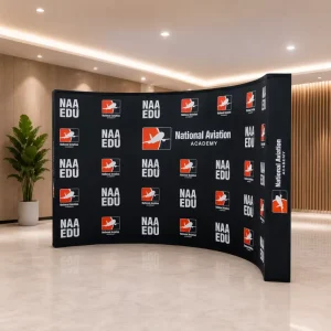 Custom Step and Repeat Curved Stretch Fabric Backdrop Display Stand