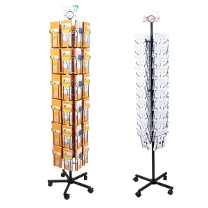 Custom Store Modern Portable Metal Wire Display Rack Notebooks Magazines Postcards Brochures Flyer Rotating Greeting Card Stand