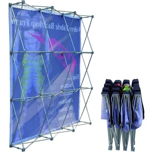 Custom Straight Pop up Stand Banner 10ft Trade Show Folding Display Backdrop Exhibition Booth Wall