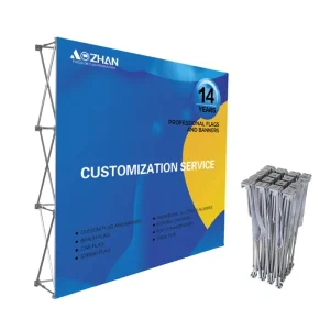 Custom Straight Tension Fabric Pop-Up Media Wall Backdrop Banner Stand for Trade Shows