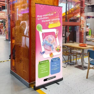 Custom Telescopic Billboard Display Stand, Vertical Floor Stand, 2kg Lightweight, Multiple Sizes, Roll-up Banner