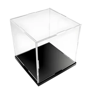 Custom Transparent Acrylic Display Cabinet with Matte Black Bottom