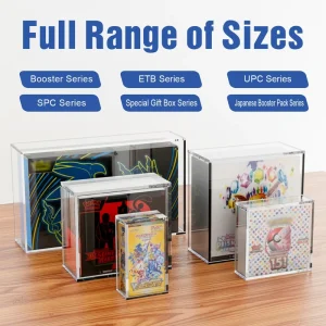 Custom UV Protection Modern Rectangle Eco Friendly Acrylic Booster Box TCG Elite Trainer ETB Display Case With Magnetic