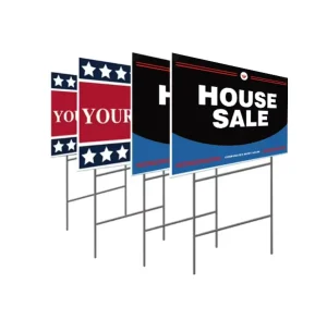 Custom Waterproof Recyclable Digital Printing Honeycomb Plastic Yard Sign with H-Stakes