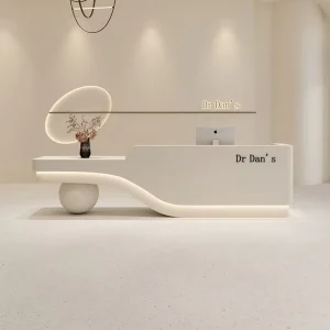 Custom Wood Reception Desk for Beauty Salon or Dental Clinic