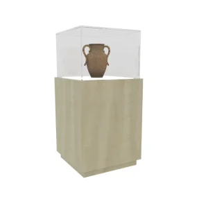 Custom Wooden Base Glass Display Case for Museum and Jewelry