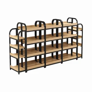 Custom Wooden Display Stand Adjustable Tiered Retail Display Rack