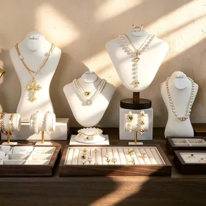 Custom Wooden Jewelry Display Stands and Tray