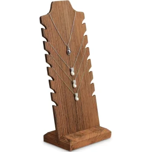 Custom Wooden Necklace Stand Jewelry Display Rack for Living Room Storage