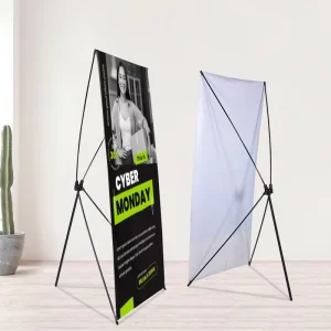 Custom X Banner Display Stand Aluminum Pole Foldable Portable 60*160 cm 80*180 cm
