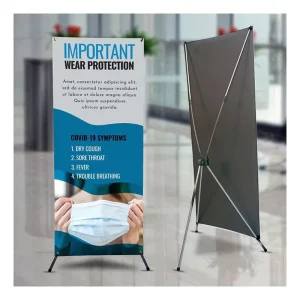 Custom X-Frame Banner Printing Polyester and Aluminum Tripod Banner Stand