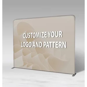 Customizable 10ft 20ft Step-and-Repeat Tension Fabric Media Wall Straight Backdrop Display Stand