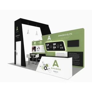 Customizable Aluminum and Fabric Exhibition Booth with Custom Sizes and Colors for Trade Shows and Expos