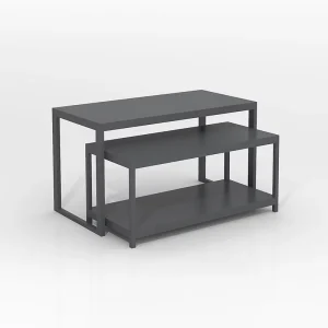 Customizable Light Green Retail Step Display Shelf with Metal Frame