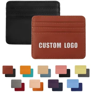 Customizable Logo PU Leather ID Credit Card Holder RFID Anti Magnetic Business Card Holder Wallet