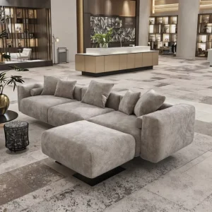 Customizable Low-Seat Modular Fabric Sectional Sofa Set for Living Room, Apartment, Mall, or Hotel