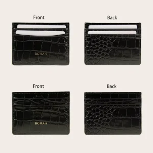 Customizable Luxury Business RFID Wallet Cow Leather Card Holder with Crocodile Pattern Gift for Credit Card Use