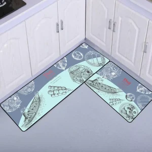 Customizable Microfiber Kitchen Floor Mat Oil-proof Water-proof Washable Anti-slip Animal Print Rug for Bathroom