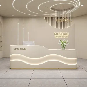 Customizable Modern Reception Counter for Malls and Offices