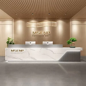 Customizable Modern Reception Counter for Offices, Supermarkets, and Coffee Shops
