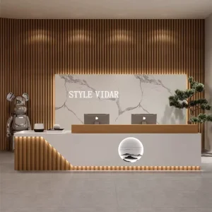 Customizable Modern Reception Counter for Offices and Malls