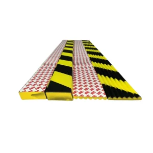 Customizable Polyurethane PU Flat Anti-Collision Foam Strip, 90A Hardness, Yellow and Black