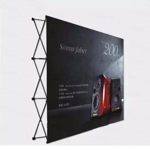 Customizable Pop up Stand Backdrop Trade Show Display Stand Advertising Banner Display with Aluminum Rack Stand