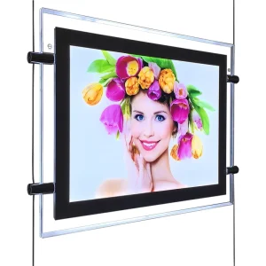 Customizable Rectangle Backlit Acrylic LED Duratrans Light Box Hanging Magnetic Poster Frame