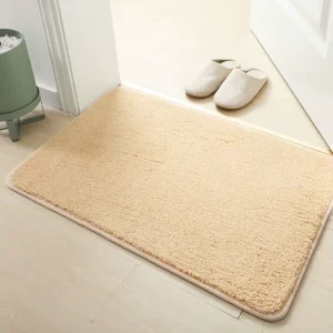 Customizable Short-Plush Water-Absorbent Bath Mat with Rubber Anti-Slip Bottom
