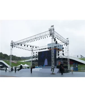 Customizable Silver Aluminum Frame Truss Structure with 300kg Load Capacity and Stage Lights for Indoor Outdoor Events