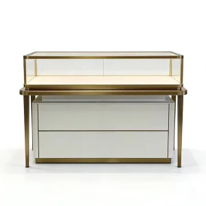 Customizable Size Glass Jewelry Display Cabinet and Counter Showcase