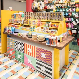 Customizable Tiered Wooden Retail Display Stand with Hanging Area