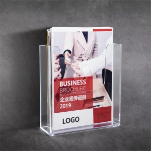 Customizable Transparent Acrylic Photo, Flyer and Newspaper Rack with Cutting Insert Paper Box