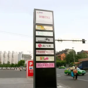 Customize Factory Aluminum Backlit Advertising Sign LED Pylon Sign Directional Pavement Stand Pylon Signage for Shopping Center