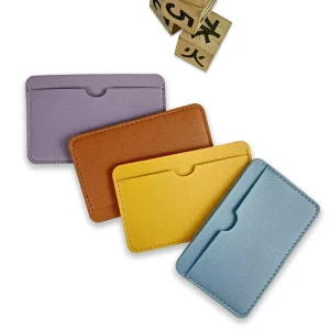 Customize Logo Pu Clip Slim Purse Pu Leather Wallet Credit Card Holder Business Name Id Card Cover Case With 3 Card Slot