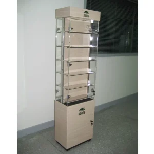 Customized 6-Shelf Wooden Glass Watch Display Cabinet