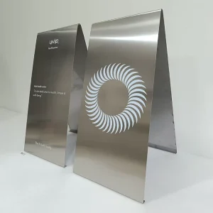 Customized A-Shape Stainless Steel Business Sign Outdoor Sign Board Stand-Up Advertising A-Frame Sign