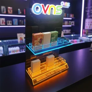 Customized Acrylic Countertop Display Rack with LED Light