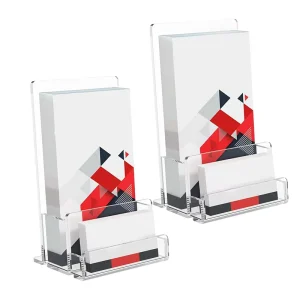 Customized Acrylic Modern Brochure Stand Business Card Holder Display Rack Light Weight for Design Easy Assembly