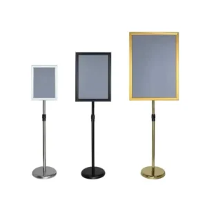 Customized Adjustable Metal Sign Stand with Heavy-Duty Base