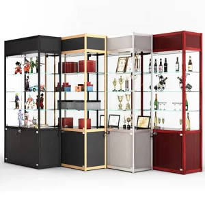 Customized Aluminum Alloy Glass Door Display Cabinet for Retail Stores