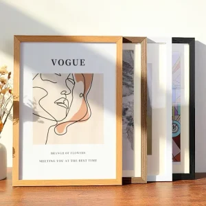 Customized Black Wood Photo Frame with UV Printing, 30 x 40, 6 x 8, or A4, Desktop or Wall-Mounted