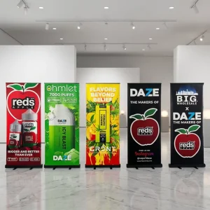 Customized Business Aluminum Retractable Display Pull up Banner 31×80 33×80 For Trade Show