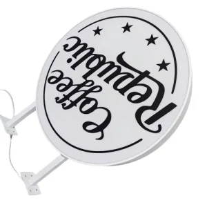 Customized Circular Double Sided Acrylic LED Lighting Advertising Light Boxes for Popular Store Commercial Advertisements