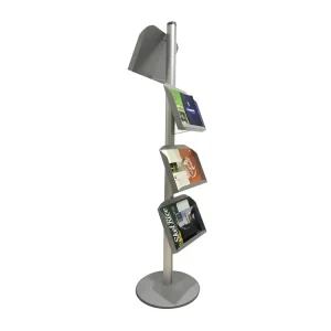 Customized Double Side Heavy Base Metal Tray Outdoor Display Literature Brochure Booklet Poster Metal Tray Rack